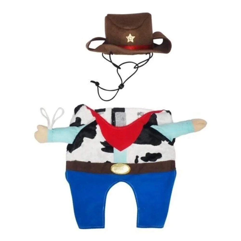 NEW Cowboy Costume Pet Size Medium Dog (20-50 lb) Halloween Vibrant Life Hat Top